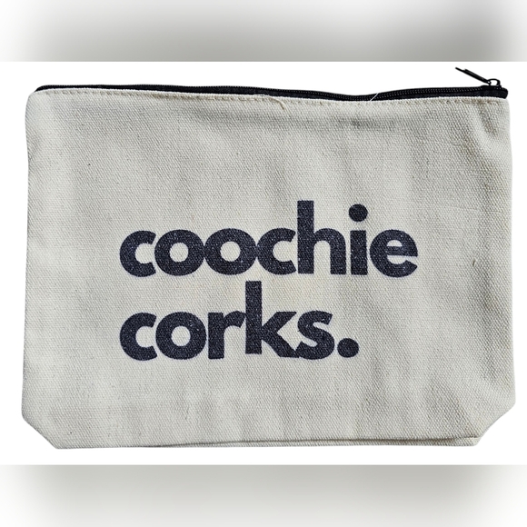 Handbags - Funny Feminine Pouch with Bold Text On Front And Back, Zipper Closure. New